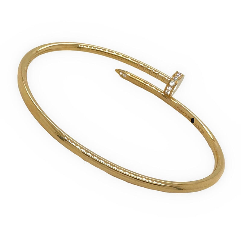 Cartier Juste un Clou Diamond Rose Gold Nail Bangle Bracelet | LINE SHOPPING
