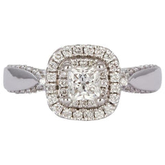 Vera Wang Collection 0.80 tcw Princess Diamond Double Frame Engagement Ring