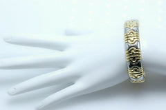 Bvlgari Parentesi Cuff Bracelet in 18k White & SS 15mm wide $15k Value
