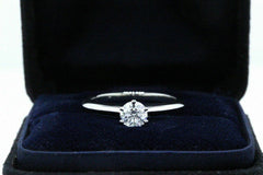 Tiffany & Co Platinum Diamond Engagement Ring Round 0.38 ct E VVS2 $5,000 Retail