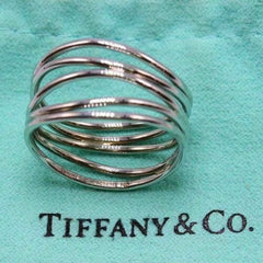 Tiffany & Co Elsa Peretti 5 Row Wave Ring in 18k White Gold
