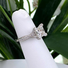 TACORI Crescent Princess Diamond 1.81 tcw 18K White Gold Engagement Ring GIA