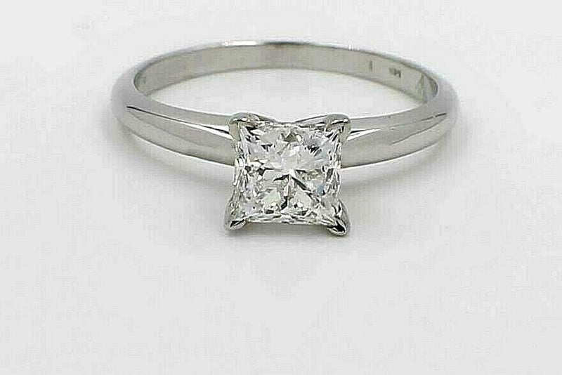 Leo Diamond Engagement Ring Princess Cut 0.98 ct 14k White Gold $8,400 Retail