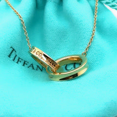 Tiffany & Co 1837 Interlocking Circles Pendant in Rose Gold Small 18kt