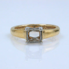 Tiffany & Co 18k Yellow Gold and Platinum Setting Semi Mount Ring for Arthritis
