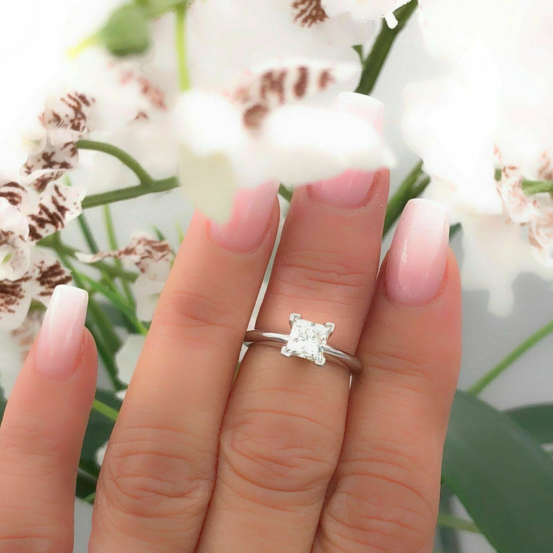 Leo Diamond Engagement Ring Princess 0.95 ct I VS1 14K White Gold $9,000 Retail