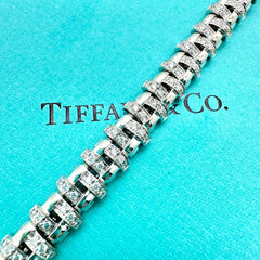 Tiffany & Co. Vannerie Basket Weave Diamond Bracelet in 18kt White Gold