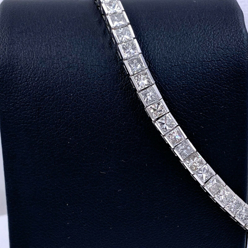 Princess Cut Diamond 12.00 CTW Tennis Bracelet 14K White Gold