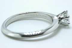 Tiffany & Co Platinum Diamond Engagement Ring Round 0.38 ct E VVS2 $5,000 Retail