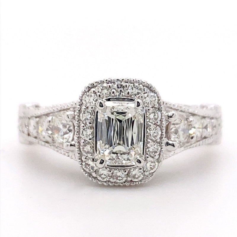 Christopher Designs CRISSCUT Diamond Halo Engagement Ring 2.00 tcw 18kt WG