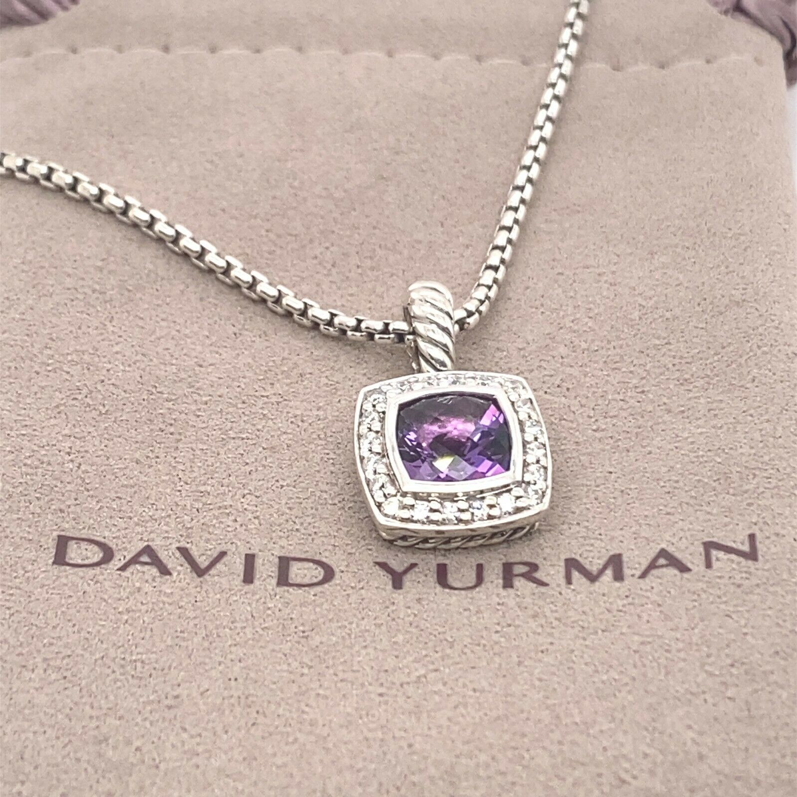 David Yurman Albion Pendant Enhancer With Amethyst And Diamonds, 17 Mm | |  Buy at TrueFacet