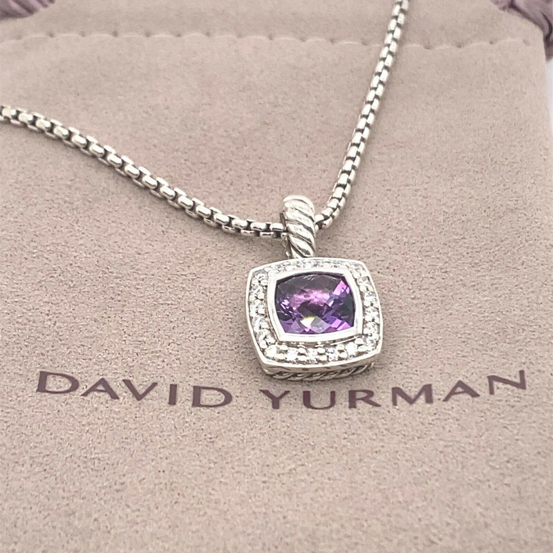 David Yurman Sterling Silver and Amethyst Starburst Pendant Necklace -  Yoogi's Closet