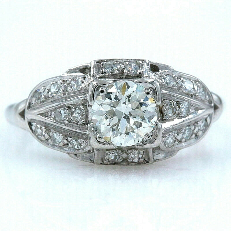 Antique Platinum Diamond Engagement Ring Old Cuts 1.08 tcw $9,000 Retail