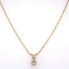 Round Diamond 0.40 tcw Solitaire Pendant Necklace 14kt Yellow Gold