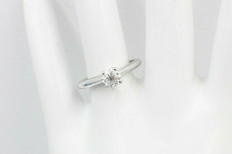 $3,500 Brilliant Star Round Diamond Engagement Ring 0.53 cts 14k White Gold
