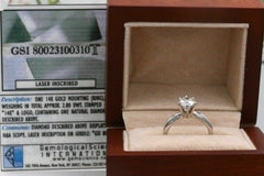 $9,000 Tolkowsky Diamond Engagement Ring Ideal Cut Round 0.97 ct 14k White Gold