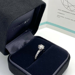 Tiffany & Co Round Diamond with Channel Set Band 1.41 tcw Engagement Ring Plat