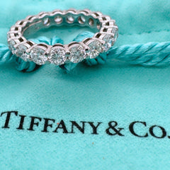 Tiffany & Co FOREVER Full Circle Round Diamond 3.02 tcw Band Ring Platinum