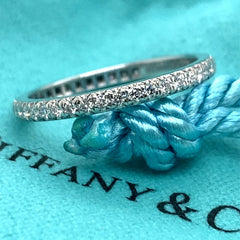 Tiffany & Co Soleste Full Circle Diamond 2 MM Eternity Wedding Band Ring Plat