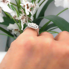 Neil Lane Diamond Engagement Ring Cushion 1 1/8 tcw 14k White Gold $3,600 Retail