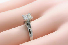 Leo Diamond Engagement Ring Princess 0.95 ct H SI1 14k White Gold $8,999 Retail