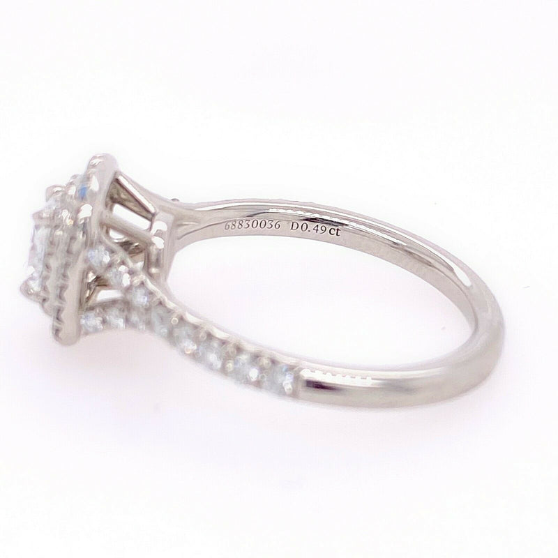 Tiffany & Co Soleste Double Row Cushion Diamond 0.76 tcw Engagement Ring Plat
