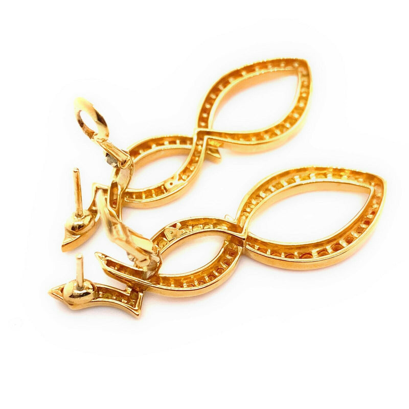 Rodney Rayner Tsavorites and Orange Sapphires Earrings in 18kt Yellow Gold