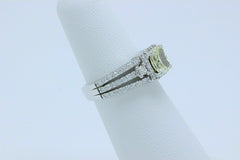 Fancy Yellow Cushion Cut Diamond Engagement Ring 1.96 TCW 14k White Gold