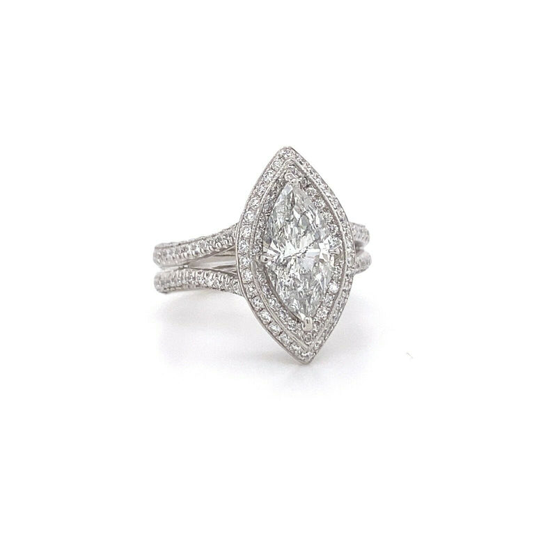 JB Star Marquise Diamond 2.35 tcw Diamond Engagement Ring Platinum