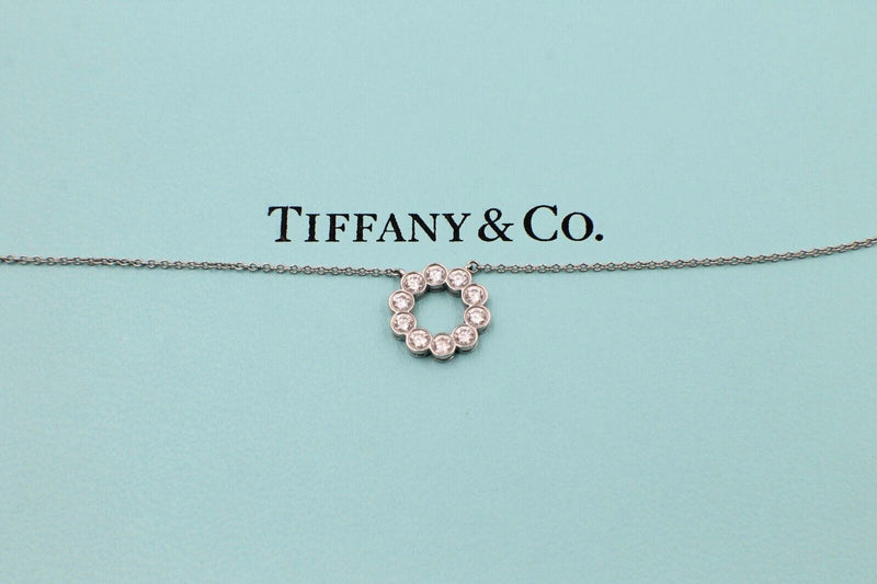 Tiffany & Co. Jazz Round 0.90 Carat Diamond and Platinum Circle Pendant Necklace