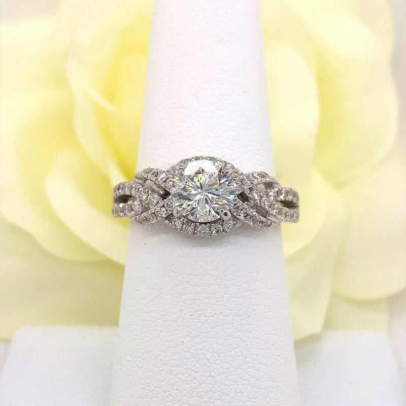 The LEO Diamond 1.47 tcw Round Brilliant Diamond Engagement Ring 14kt White Gold