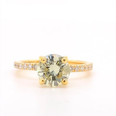 Round Brilliant Diamond Light Yellow OP 1.53 tcw Engagement Ring in 14kt YG
