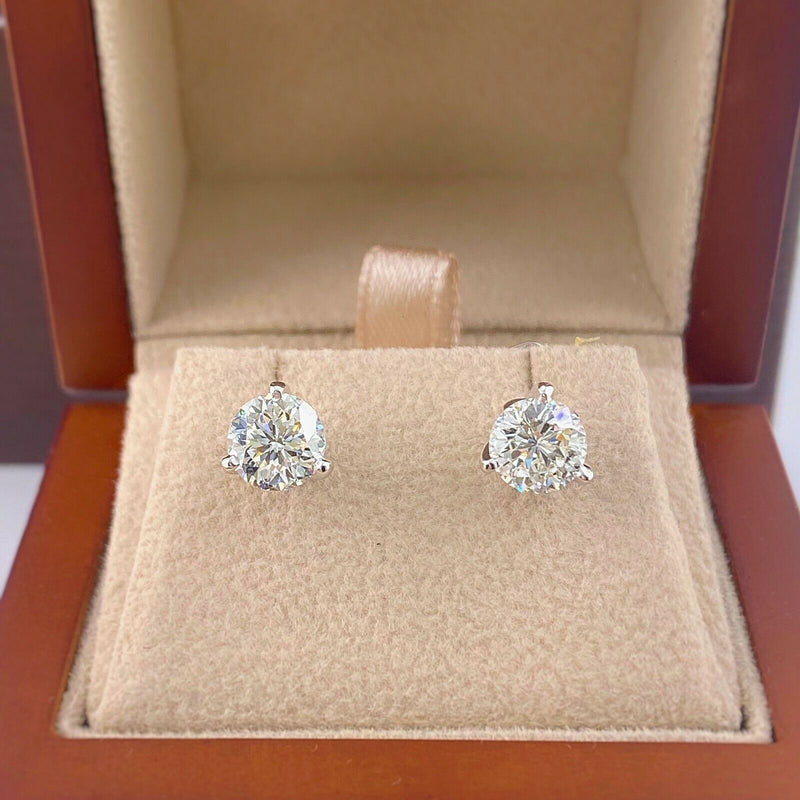 ROBERTO COIN Round Cento Diamond Stud Earrings 2.08 tcw 18k WG