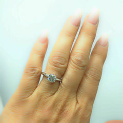 Tiffany & Co Platinum Diamond Engagement Ring Round 1.07 ct F VS1