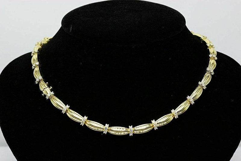 Estate Tiffany & Co. X Collar Necklace in 18k Yellow Gold, 16” DM to  inquire 815-15782 | Instagram