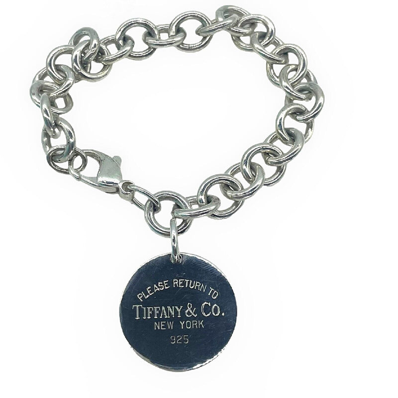 Tiffany & Co.  Return to Tiffany Round Tag Charm Bracelet Sterling Solver