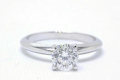 Leo Diamond Engagement Ring Round 0.98 CTS H SI2 14k White Gold $8400 Retail