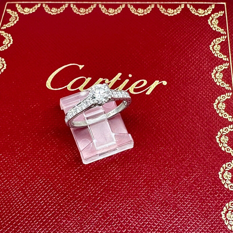 $3,450 Etincelle de Cartier Platinum GIA F VVS2 Round Diamond Ring Size 4  #47 | eBay