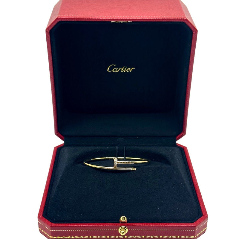 Cartier Juste Un Clou Diamonds 18kt Yellow Gold Bangle Bracelet Small COA Box