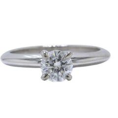 Leo Round Brilliant Diamond Engagement Ring 0.51 cts I SI1 14k White Gold