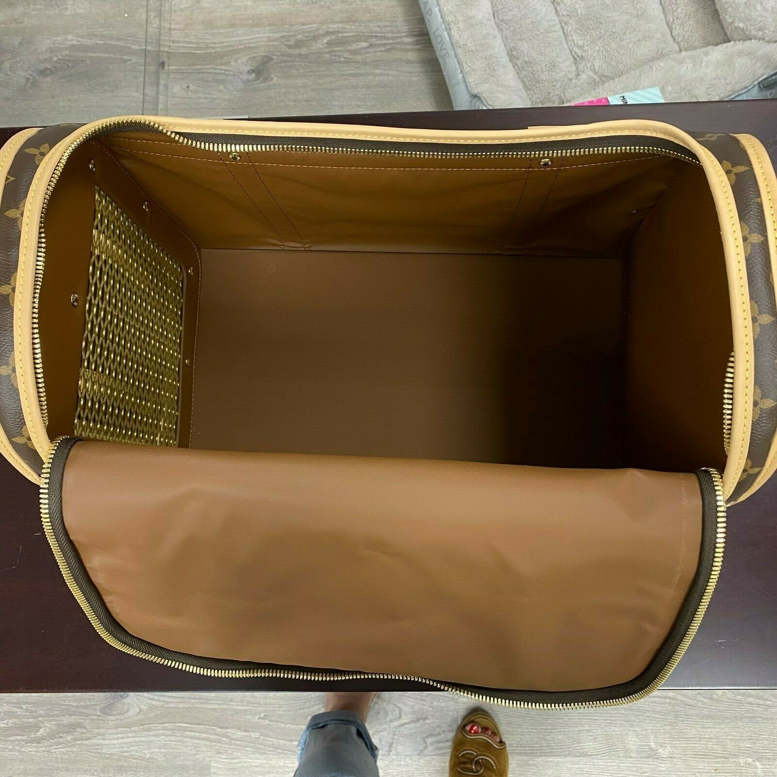 Auth Louis Vuitton Monogram SAC Chien 40 Dog Pet Carrier Bag 1L010060n