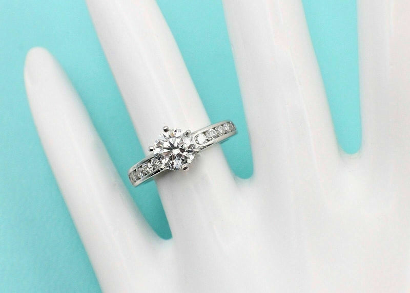 Tiffany & Co Platinum Diamond Engagement Ring Rounds 1.38 ct F VVS2 $29000 Value
