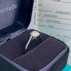 Tiffany & Co Legacy 0.45 tcw Cushion Diamond Platinum Engagement Ring